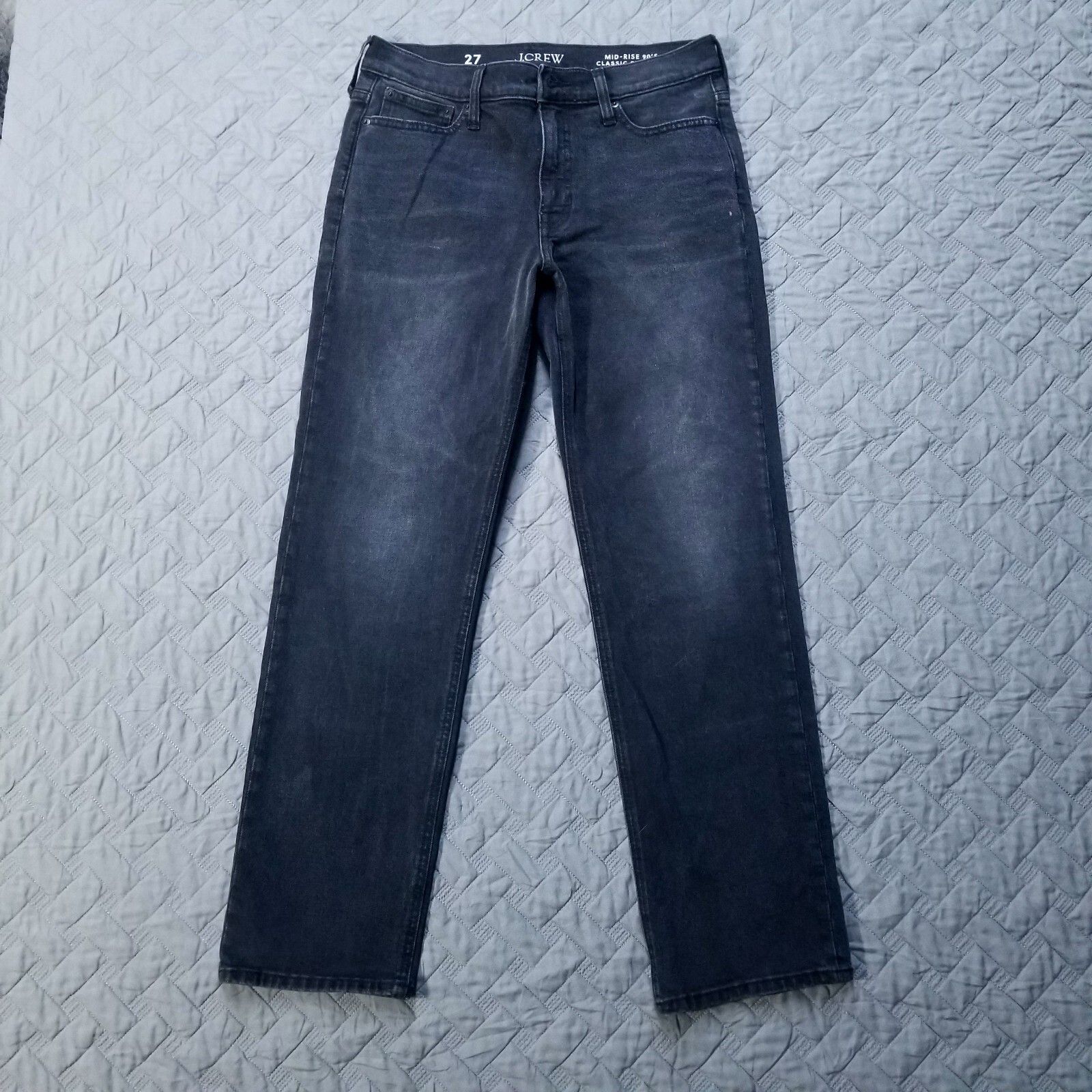 J.Crew Jeans Womens 27 Black Mid Rise 90's Classic Straight Dark Wash Denim